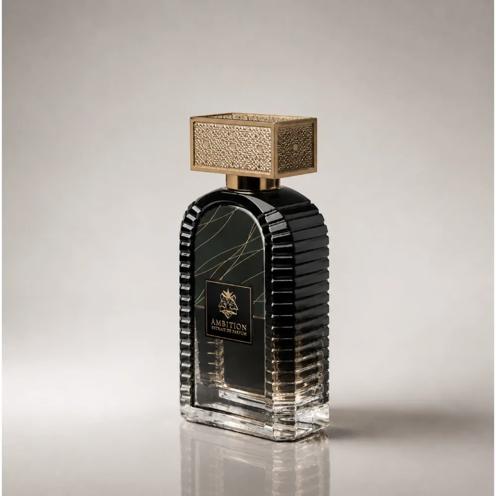 Aristic Ambition Extrait de Parfum — donkergroene flacon met gouden dop